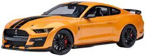 Ford Mustang Shelby GT500 Cyber Orange Metallic with Black Stripes 1/18 Model Car by Autoart