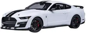 Ford Mustang Shelby GT500 Oxford White with Black Stripes 1/18 Model Car by Autoart