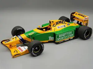 Benetton B192 #19 Alex Zanardi Test Car F1 "Spanish GP" (1992) "Mythos Series" with Display Case 1/18 Model Car by Tecnomodel