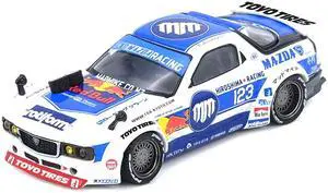 Mazda RX-7 (FD3S) RHD #123 "Pandem Rocket Bunny MADBUL Gen 7.3" White & Blue w/Graphics 1/64 Diecast Model Car by Inno Models