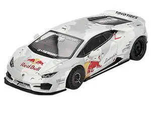 Lamborghini Huracan LB-WORKS Ver. 2 "Mad Mike NIMBUL" Gray with Graphics 1/64 Diecast Model Car by Mini GT