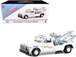 1969 Chevrolet C-30 Dually Wrecker Tow Truck "Jerrys Towing" White "The Fall Guy" TV 1/18 Diecast Model Cars by Greenlight
