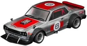 Skyline GT-R V8 Drift "Hakosuka" RHD #6 Silver Metallic with Red "APA XPO 2025 Exclusive" 1/64 Diecast Model Car by Pop Race