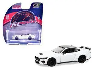 2024 Ford Mustang Oxford White with Black Top "GreenLight Muscle" Series 30 1/64 Diecast Model Cars by Greenlight