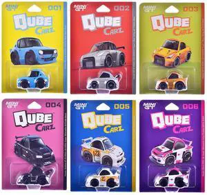 "QubeCarz" Series #1 Set of 6 pieces 1/64 Diecast Model Car by Mini GT