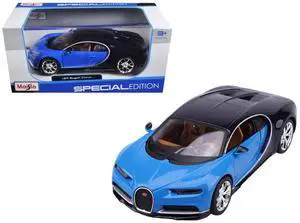 Bugatti Chiron Blue and Dark Blue 1/24 Diecast Model Car by Maisto