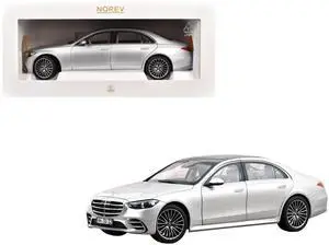 2021 Mercedes-Benz S-Class AMG Line Silver Metallic with Sunroof 1/18 Diecast Model Car by Norev
