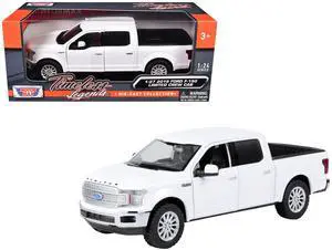 2019 Ford F-150 Limited Crew Cab Pickup Truck White 1/27 Diecast Model Car by Motormax