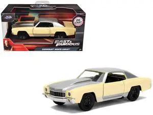 Chevrolet Monte Carlo Cream with Silver Hood & Top "The Fast and the Furious: Tokyo Drift" (2006) 1/32 Die Cast Model Car by Jada
