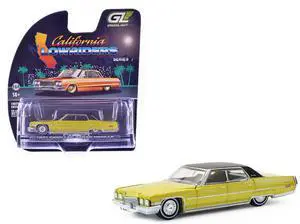 1971 Cadillac Sedan Deville Lowrider Gold Metallic with Black Top 1/64 Scale Diecast Model Cars by Greenlight