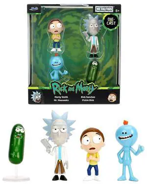 Set of 4 Diecast Figures "Rick and Morty" (2013-Current) TV Series "Metalfigs" Series Diecast Models by Jada