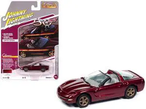 2003 Chevrolet Corvette Convertible "50th Anniversary" Anniversary Red Metallic 1/64 Diecast Model Car by Johnny Lightning