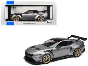 2025 Ford Mustang GTD Gray Metallic with Black Top "Limited Edition" Series 1/18  Diecast Model Car by IXO Models