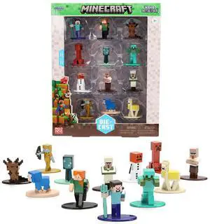 Set of 12 Diecast Figures "Minecraft" Video Game "Nano Metalfigs" Series Diecast Models by Jada