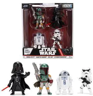 Set of 4 Diecast Figures "Star Wars" Movie Franchise "Metalfigs" Series Diecast Models by Jada