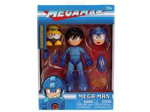 Mega Man 4.5" Figure (Deluxe Version) with Accessories and Alternate Head and Hands "Mega Man" (1987) Video Game Model by Jada