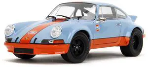 Porsche 911 RSR "Gulf Oil" Light Blue with Orange Stripes "Pink Slips" Series 1/18 Diecast Model Car by Jada