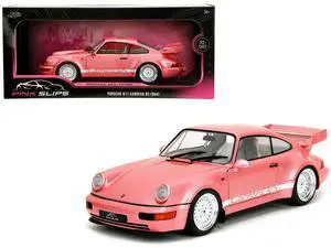 Porsche 911 Carrera RS (964) Pink Metallic with White Stripes "Pink Slips" Series 1/18 Diecast Model Car by Jada