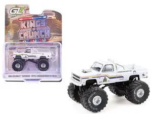 1986 Chevrolet Silverado Monster Truck Royal Canadian Mounted Police White w/Stripes 1/64 Scale Diecast Model Cars by Greenlight