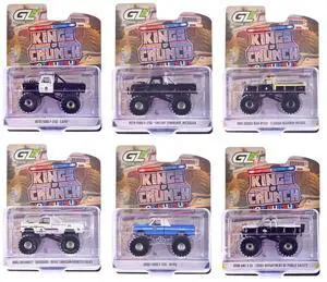 "Kings of Crunch - Hot Pursuit" Special Edition Set of 6 Monster Trucks  1/64 Scale Diecast Model Cars by Greenlight