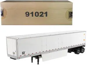 53' Dry Cargo Van Trailer White "Transport Series" 1/50 Diecast Model by Diecast Masters