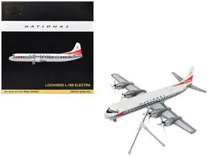 Lockheed L-188 Electra Commercial Aircraft "National Airlines" White and Gray 1/200 Diecast Model Airplane by GeminiJets
