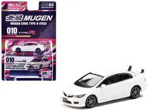 Honda Mugen Civic Type R (FD2) RHD (Right Hand Drive) Championship White "JDM64" Series 1/64 Diecast Model Car by Hobby Japan Honda Mugen Civic Type R (FD2) RHD (Right Hand Drive) Championship White "JDM64" Series 1/64 Diecast Model Car by Hobby Japan
