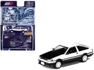 Toyota Corolla Levin (AE86) White with Carbon Hood "Initial D" (1995-2013) Manga 1/64 Diecast Model Car by Hobby Japan Toyota Corolla Levin (AE86) White with Carbon Hood "Initial D" (1995-2013) Manga 1/64 Diecast Model Car by Hobby Japan