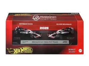 "MoneyGram Haas F1 Team" Formula One F1 World Championship (2025) 2 Piece Set Diecast Model Cars by Hot Wheels "MoneyGram Haas F1 Team" Formula One F1 World Championship (2025) 2 Piece Set Diecast Model Cars by Hot Wheels
