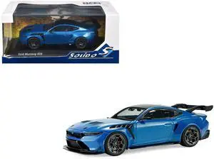 2025 Ford Mustang GTD Indulgent Blue Metallic with Black Top 1/43 Diecast Model Car by Solido 2025 Ford Mustang GTD Indulgent Blue Metallic with Black Top 1/43 Diecast Model Car by Solido