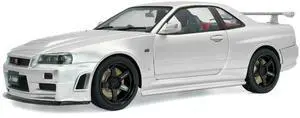 1999 Nissan Skyline GT-R (R34) Z-Tune RHD (Right Hand Drive) Silver Metallic 1/18 Diecast Model Car by Solido 1999 Nissan Skyline GT-R (R34) Z-Tune RHD (Right Hand Drive) Silver Metallic 1/18 Diecast Model Car by Solido