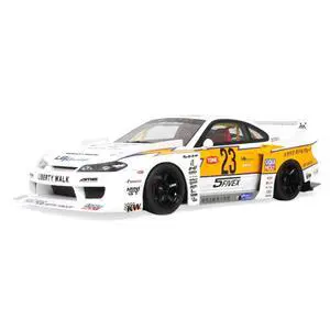 2021 Nissan Silvia (S15) LB-Super Silhouette RHD (Right Hand Drive) #23 White with Yellow Stripes 1/18 Model Car by GT Spirit 2021 Nissan Silvia (S15) LB-Super Silhouette RHD (Right Hand Drive) #23 White with Yellow Stripes 1/18 Model Car by GT Spirit