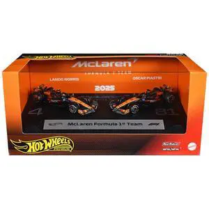 "McLaren Formula 1 Team" Formula One F1 World Championship (2025) 2 Piece Set Diecast Model Cars by Hot Wheels "McLaren Formula 1 Team" Formula One F1 World Championship (2025) 2 Piece Set Diecast Model Cars by Hot Wheels