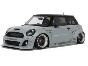 2015 Mini Cooper R56 LB-Works "LB Nation" Gray with Black Top Limited Edition to 999 pieces 1/18 Model Car by Otto Mobile 2015 Mini Cooper R56 LB-Works "LB Nation" Gray with Black Top Limited Edition to 999 pieces 1/18 Model Car by Otto Mobile