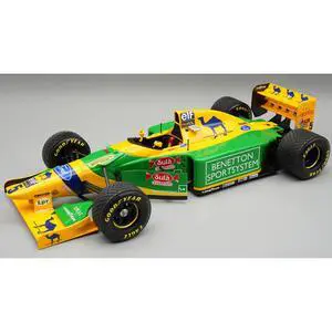 Benetton B193B #5 Michael Schumacher 2nd Place F1 "British GP" (1993) "Mythos Series" with Case 1/18 Model Car by Tecnomodel Benetton B193B #5 Michael Schumacher 2nd Place F1 "British GP" (1993) "Mythos Series" with Case 1/18 Model Car by Tecnomodel
