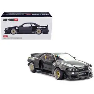 Nissan Skyline GT-R (R34) RHD #94 "Kaido Works GReddy V2" Carbon Fiber and Dark Gray Metallic 1/64 Diecast Model Car by Mini GT Nissan Skyline GT-R (R34) RHD #94 "Kaido Works GReddy V2" Carbon Fiber and Dark Gray Metallic 1/64 Diecast Model Car by Mini GT