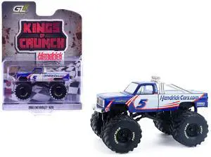 1981 Chevrolet K20 Monster Truck #5 "HendrickCars.com" Blue and White with Graphics 1/64 Diecast Model Car by Greenlight 1981 Chevrolet K20 Monster Truck #5 "HendrickCars.com" Blue and White with Graphics 1/64 Diecast Model Car by Greenlight