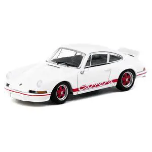 Porsche 911 Carrera RS 2.7 Lightweight White with Red Stripes "Collab64" Series 1/64 Diecast Model Car by Schuco & Tarmac Works Porsche 911 Carrera RS 2.7 Lightweight White with Red Stripes "Collab64" Series 1/64 Diecast Model Car by Schuco & Tarmac Works