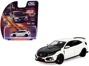 2018 Honda Civic Type-R (FK8) RHD Championship White with Carbon Hood "Tokyo Torque" 1/64 Diecast Model Car by Greenlight 2018 Honda Civic Type-R (FK8) RHD Championship White with Carbon Hood "Tokyo Torque" 1/64 Diecast Model Car by Greenlight