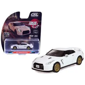 2007 Nissan GT-R (R35) Pearl White with Gold Wheels "Tokyo Torque" Series 10 1/64 Diecast Model Car by Greenlight 2007 Nissan GT-R (R35) Pearl White with Gold Wheels "Tokyo Torque" Series 10 1/64 Diecast Model Car by Greenlight