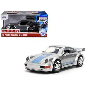 Porsche 911 Carrera RS 3.8 "Mirage" Silver Metallic with Blue "Transformers" (2023) Movie 1/32 Diecast Model Car by Jada Porsche 911 Carrera RS 3.8 "Mirage" Silver Metallic with Blue "Transformers" (2023) Movie 1/32 Diecast Model Car by Jada