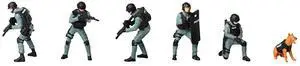 "Tactical Ops Alpha Team" 6 piece Diecast Figure Set (6 Figures) Limited Edition for 1/64 Scale Models by American Diorama "Tactical Ops Alpha Team" 6 piece Diecast Figure Set (6 Figures) Limited Edition for 1/64 Scale Models by American Diorama