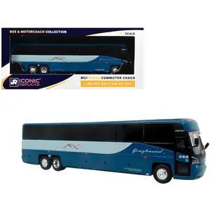 MCI D4520 Commuter Coach Bus "Greyhound Lines" Blue with Light Blue Stripes 1/87 (HO) Scale Diecast Model by Iconic Replicas MCI D4520 Commuter Coach Bus "Greyhound Lines" Blue with Light Blue Stripes 1/87 (HO) Scale Diecast Model by Iconic Replicas