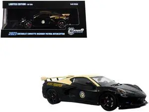 2023 Chevrolet Corvette C8 Stingray Police "Florida Highway Patrol" Black with Cream 1/43 Diecast Model by Iconic Replicas 2023 Chevrolet Corvette C8 Stingray Police "Florida Highway Patrol" Black with Cream 1/43 Diecast Model by Iconic Replicas