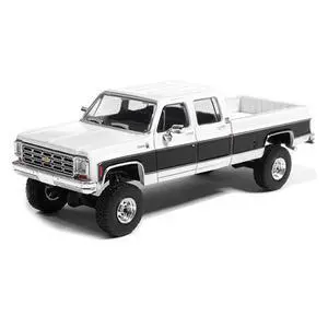1978 Chevrolet Silverado K30 Crew Cab Pickup Truck White and Black 1/64 Diecast Model Car by IXO Models 1978 Chevrolet Silverado K30 Crew Cab Pickup Truck White and Black 1/64 Diecast Model Car by IXO Models