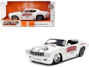 1971 Chevrolet Chevelle SS "Ghost SS" White with Graphics "Bigtime Muscle" Series 1/24 Diecast Model Car by Jada 1971 Chevrolet Chevelle SS "Ghost SS" White with Graphics "Bigtime Muscle" Series 1/24 Diecast Model Car by Jada