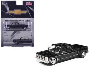 1980 Chevrolet Silverado C30 Crew Cab Dually Lowered Pickup Truck Black 1/64 Diecast Model Car by IXO Models 1980 Chevrolet Silverado C30 Crew Cab Dually Lowered Pickup Truck Black 1/64 Diecast Model Car by IXO Models