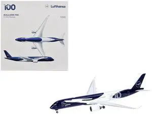 Airbus A350-900 Commercial Aircraft "Lufthansa 100 Years" (D-AIXL) Blue with Graphics 1/500 Diecast Model Airplane by Herpa Airbus A350-900 Commercial Aircraft "Lufthansa 100 Years" (D-AIXL) Blue with Graphics 1/500 Diecast Model Airplane by Herpa