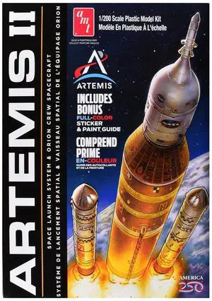 Skill 2 Model Kit NASA Artemis II Space Launch System and Orion Crew Spacecraft 1/200 Scale Model by AMT Skill 2 Model Kit NASA Artemis II Space Launch System and Orion Crew Spacecraft 1/200 Scale Model by AMT