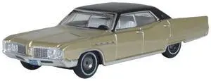 1968 Buick Electra 225 Ivory Gold Metallic with Black Top and White Interior 1/87 (HO) Scale Diecast Model Car by Oxford Diecast 1968 Buick Electra 225 Ivory Gold Metallic with Black Top and White Interior 1/87 (HO) Scale Diecast Model Car by Oxford Diecast